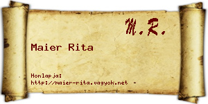 Maier Rita névjegykártya